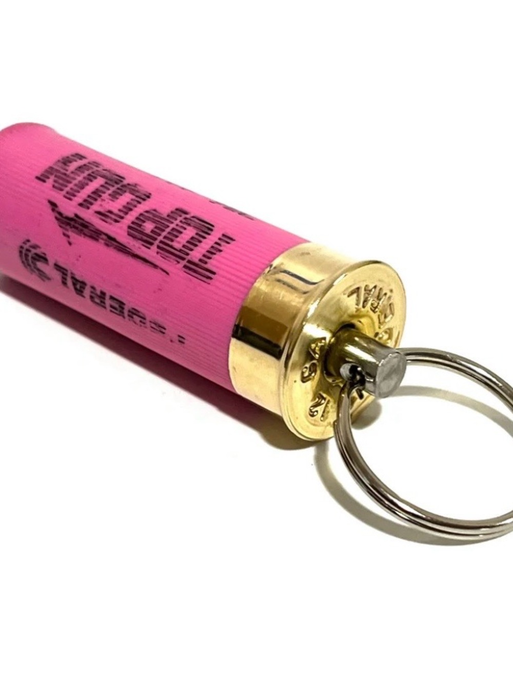 Handmade Pink Shell Shotgun Shell Keychain Upcycled Accessory - Picture 3 of 5